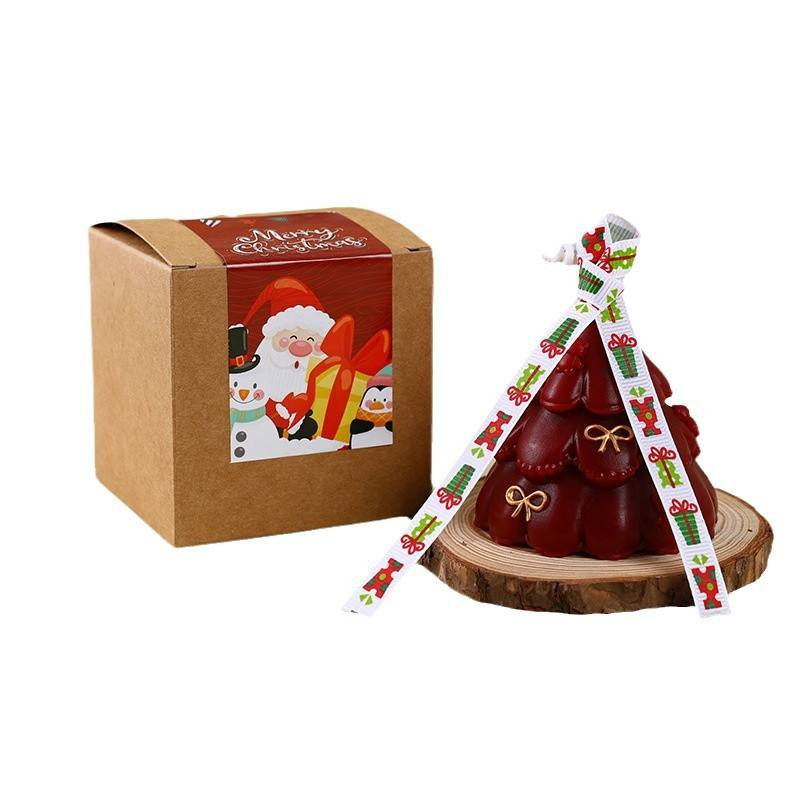 Christmas Tree Soy Wax Handmade Scented Candle Christmas Holiday Gift Souvenir Home Decor