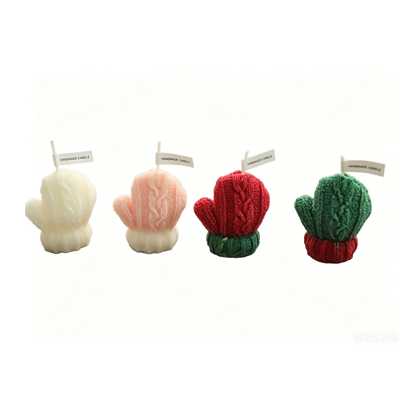 Mini Christmas Yarn Glove-Shaped Aromatherapy Candle Scented Candle for Atmosphere and Decoration Kl