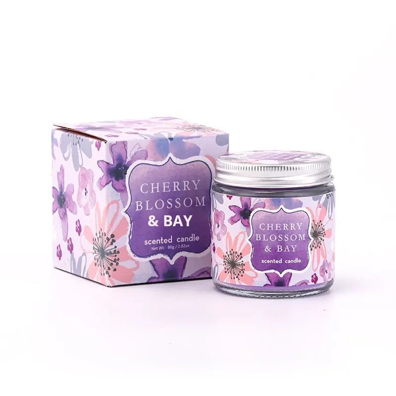Four-Color Water Lily Series Soy Scented Candles: Smoke-Free, Eco-Friendly, Jasmine and Pink Pepper Scent