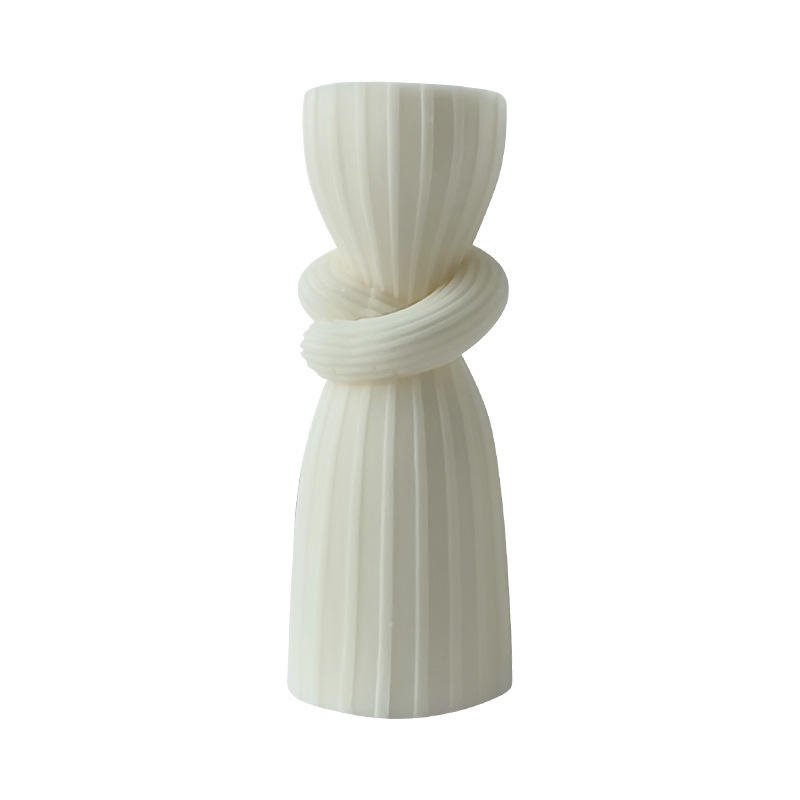 Nordic Minimalist Style Knotted Column Art Scented Candle White Ambiance Creative Ornament