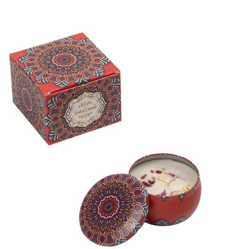 Premium handmade soy wax candle with a natural scent in a tin jar. A modern, decorative scent.